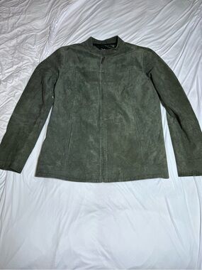 Chadwicks Olive Green Suede Bomber Jacket (check description!)